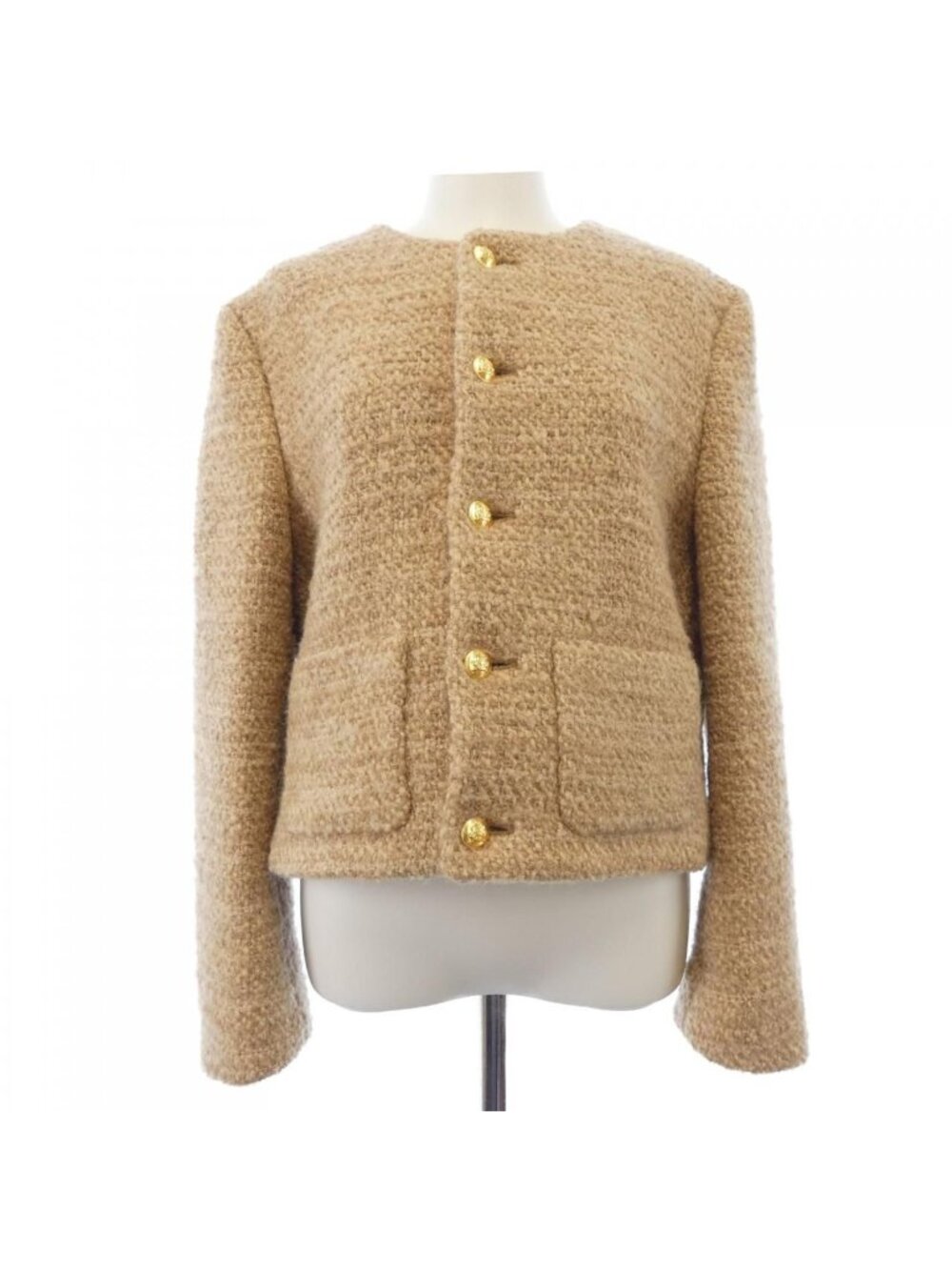 Celine Collarless Jacket Beige